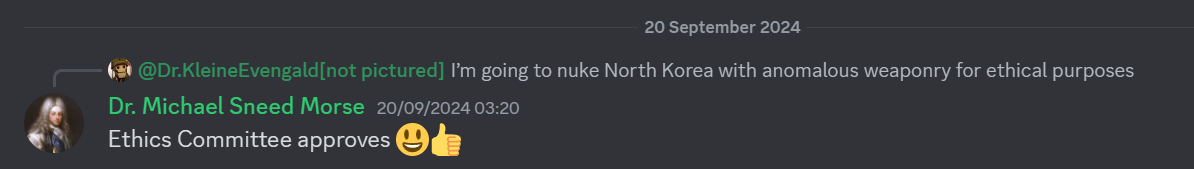 Ethics committee approve nuking countries